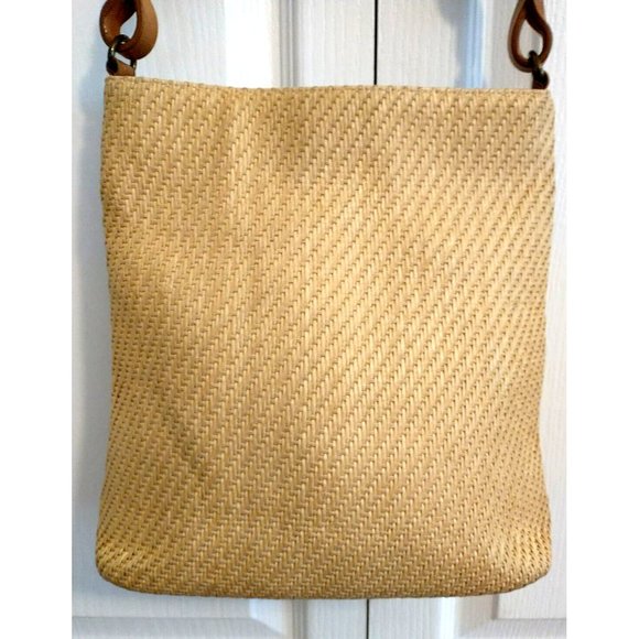 SOLD_ SOLD_SOLD!!! Fossil Natural fiber Woven Bucket Shoulder Bag - Picture 3 of 12
